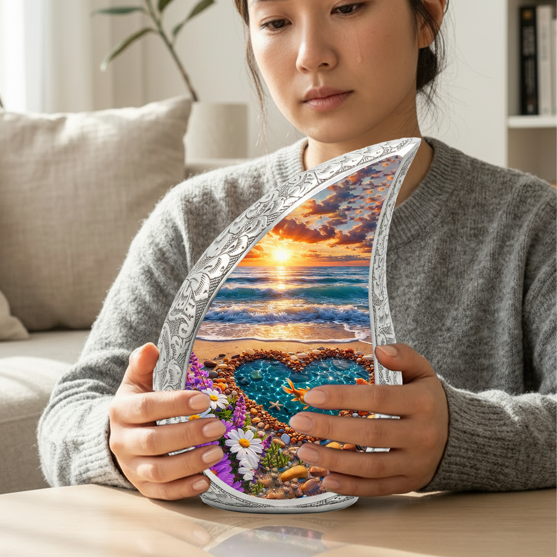 Beach Urn for Human Ashes – Premium Ocean Wave Cremation Urn