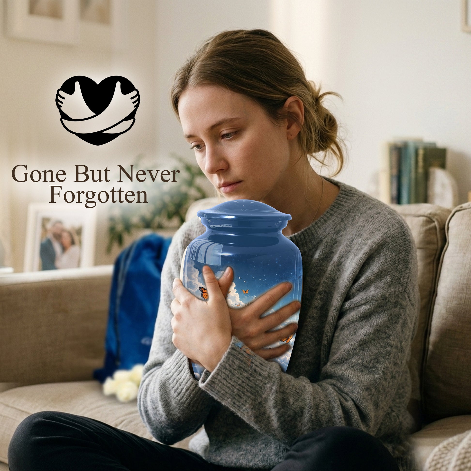 Monarch Butterfly Urn for Mom | Butterfly Cremation  Large Urn for Ashes | Memorial Urn for Women