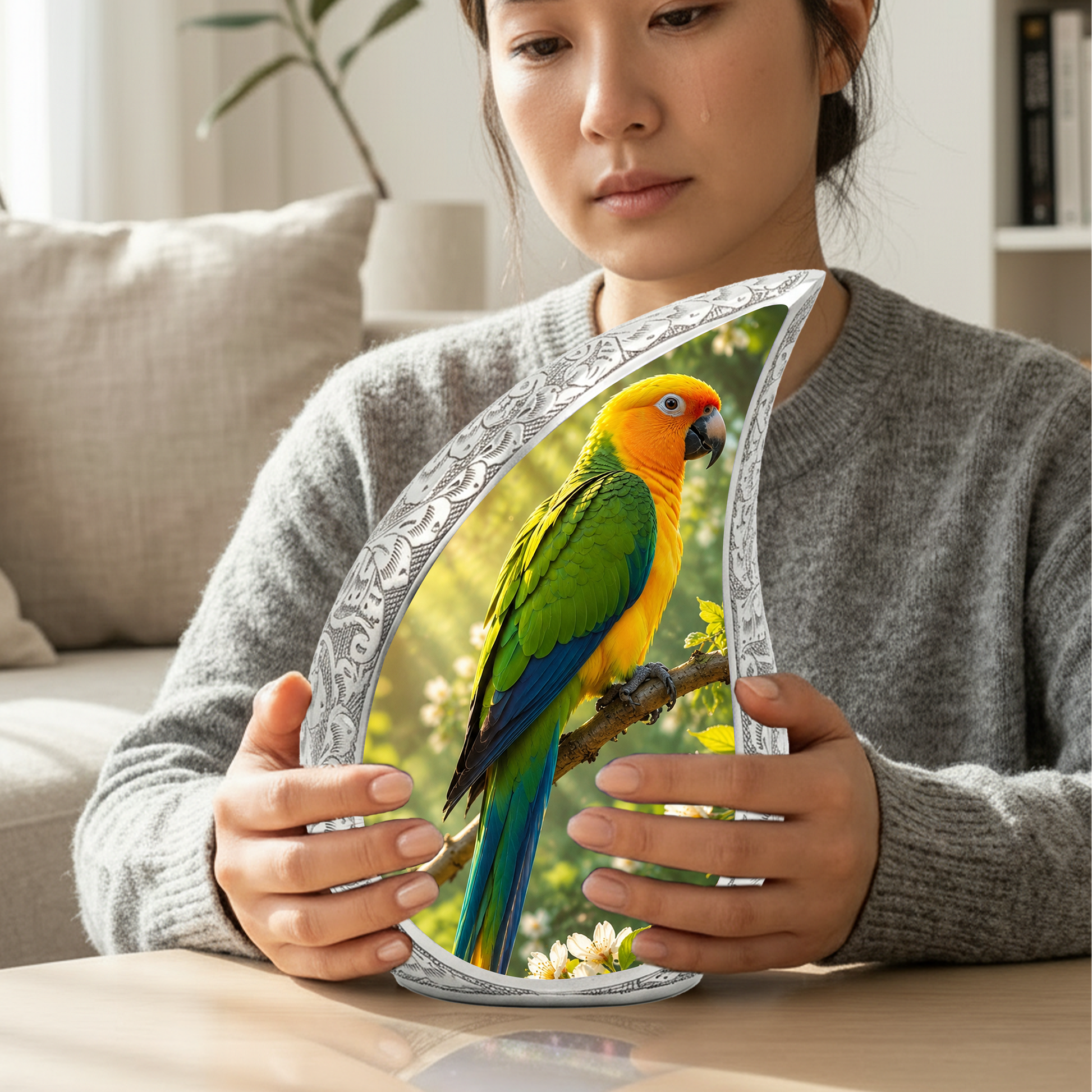 Parrot Urn for Mom – Beautiful Adult Cremation Urn for Mom, Women & Female Ashes