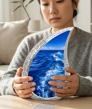Ocean Wave Urn for Ashes, Personalized Beach Cremation Urn for Mom & Dad