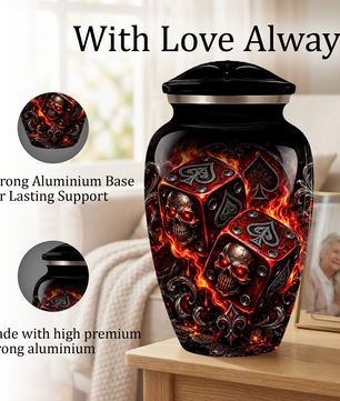 Skull Dice Cremation Urn for Ashes | Personalized Adult Memorial Urn