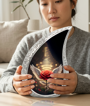 Angel Rose Urn for Mom | Personalized Memorial Urn for Ashes
