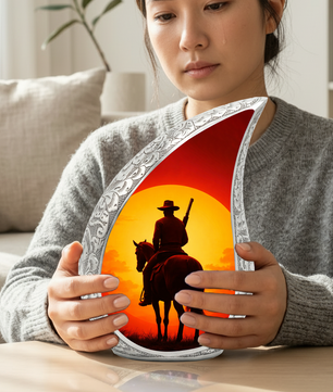 Personalized Cowboy Urn for Dad, Western Memorial Keepsake Ashes