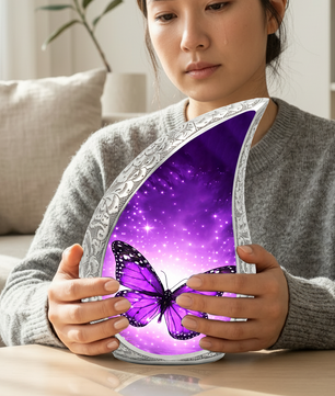 Purple Butterfly Urn for Human Ashes | Butterfly Urn | Urn for Mom