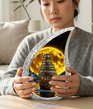 Pirate Ship Ocean Adult Urn for Human Ashes – Premium Ocean Wave Cremation Urn
