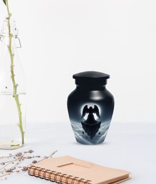 Personalized Angel Urn for Mom – Moonlight Guardian Angel Cremation Urn for Ashes