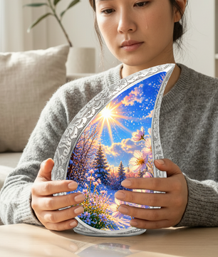 Wildflower Memorial Urn for Mom – Personalized Cremation Urn for Human Ashes | Beautiful Urns for Women