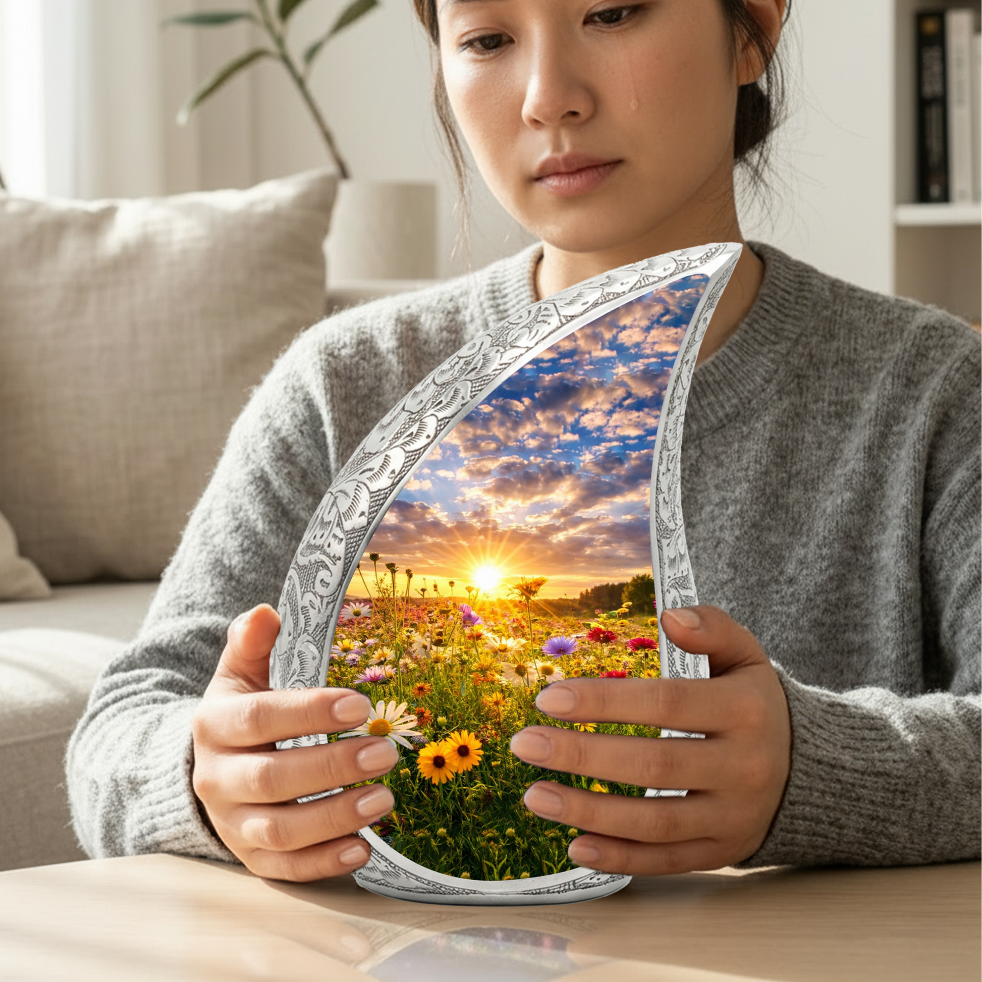 Sunflower Adult Urn for Human Ashes – Premium Sunflower Cremation Urn