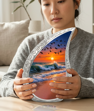 Ocean Sunset Adult Urn for Human Ashes – Premium Ocean Sunset Cremation Urn