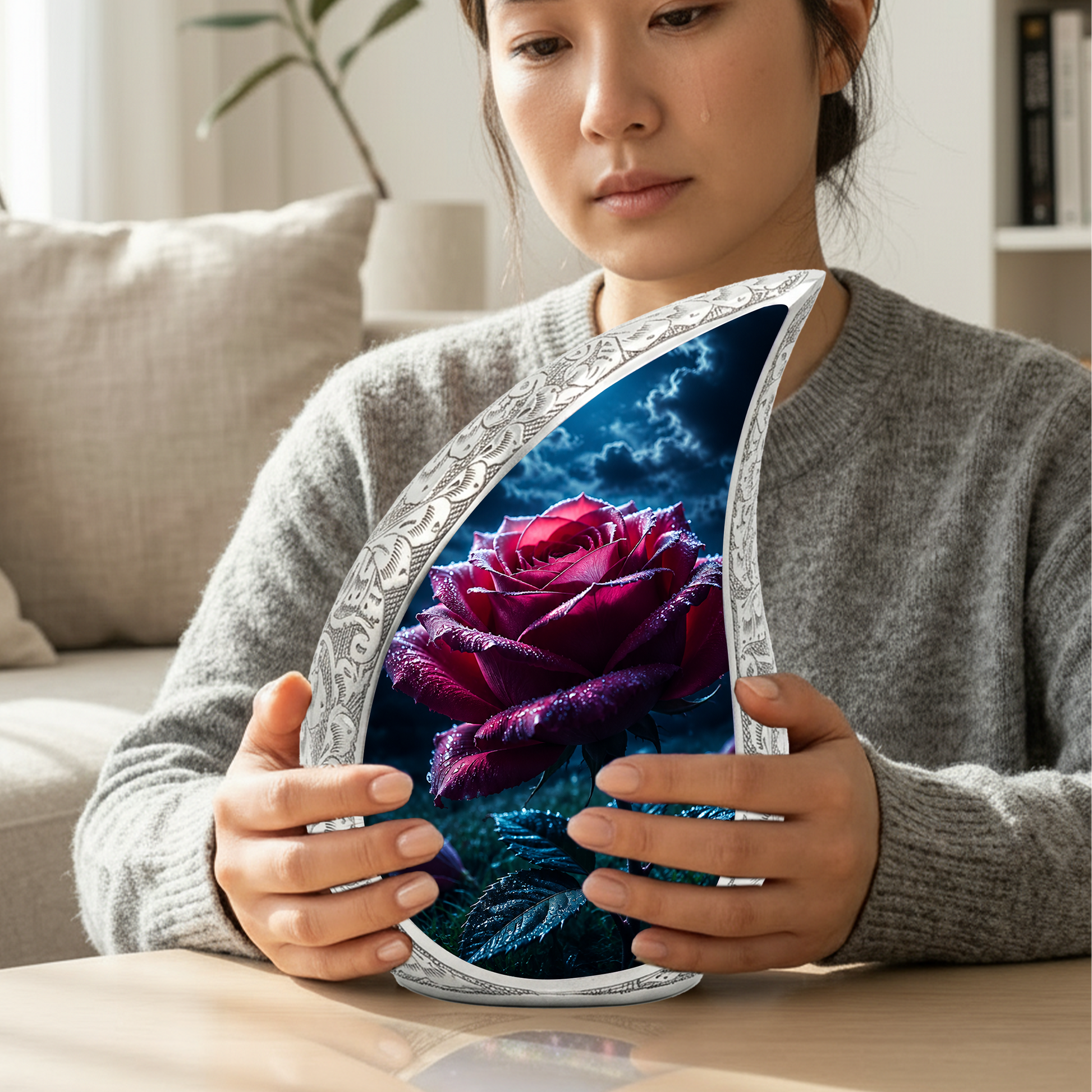 Rose Urn for Mom Ashes | Beautiful Rose Cremation Urn for Women, Mother, Sister, Daughter