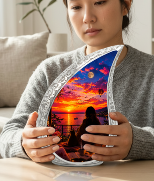 Sunset Memorial Urn for Mom-Cremation Urn for Women|Keepsake Memorial Urn