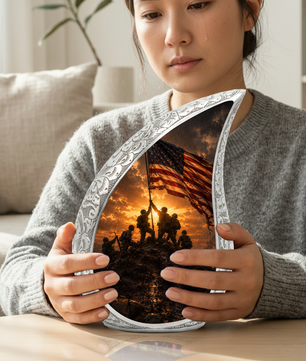 Soldier Sunset Urn for Human Ashes | Military Adult Cremation Urn Memorial