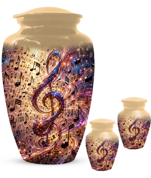 Musical Note Cremation Urn for Ashes  - Personalized Music Memorial keepsake for Adults