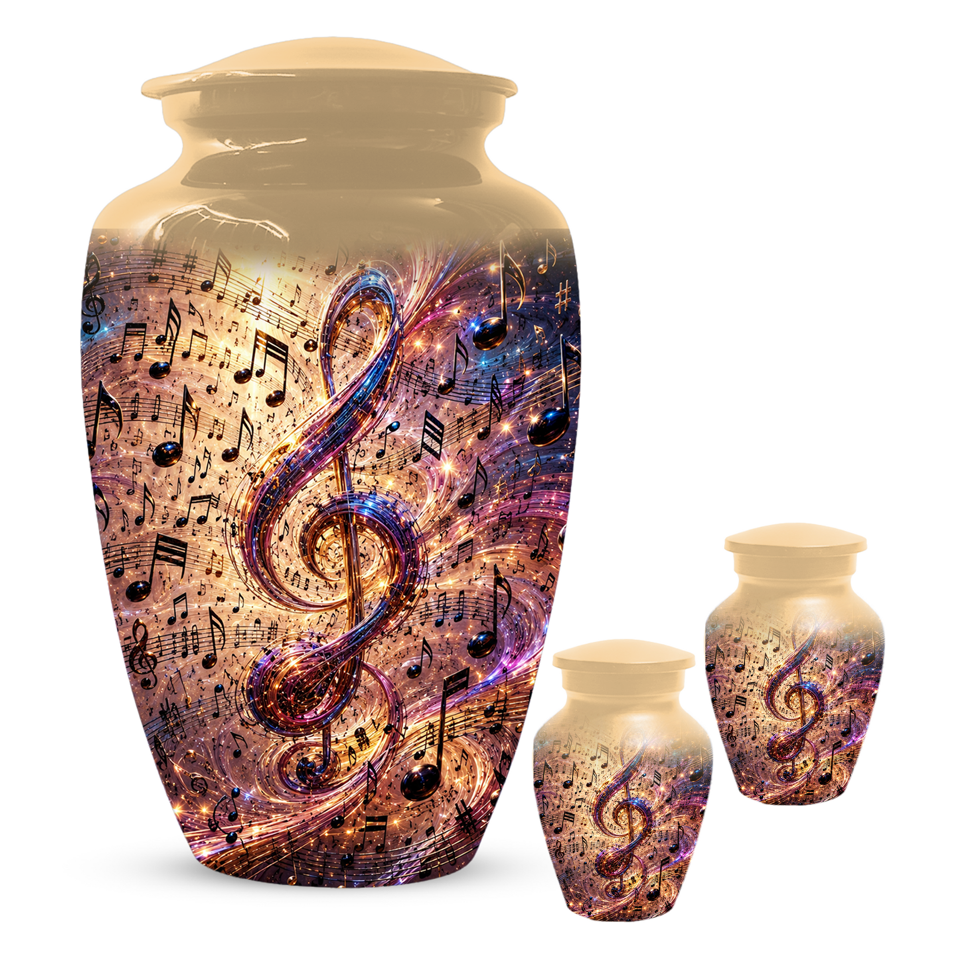 Musical Note Cremation Urn for Ashes  - Personalized Music Memorial keepsake for Adults