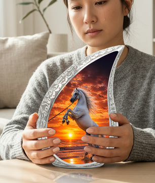 White Horse Adult Urn for Human Ashes – Sunset Memorial Adult Cremation Urn