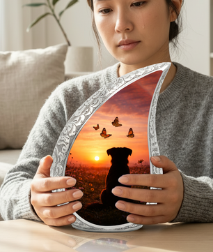 Dog Sunset Urn for Human & Pet Ashes – Personalized Dog Urn