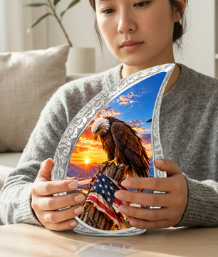 American Eagle Cremation Urn for Adult Ashes – Patriotic Bald Eagle Memorial Urn