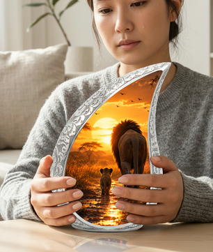 Lion Sunset Adult Urn for Ashes | Premium Adult Cremation Urn for Human Ashes Memorial