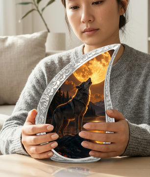 Wolf Adult Urn for Human Ashes – Moonlight Adult Cremation Urn