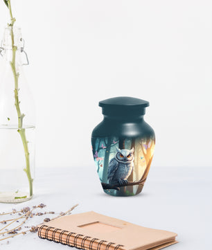 Snowy Owl Urn for Mom – Custom Owl Cremation Urns for Ashes | Adult Female Funeral Keepsake