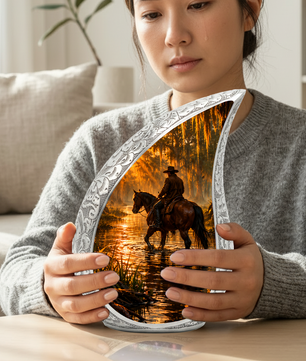 Cowboy with Horse Urn for Dad | Western Horse Cremation Urn for Adult Male Ashes