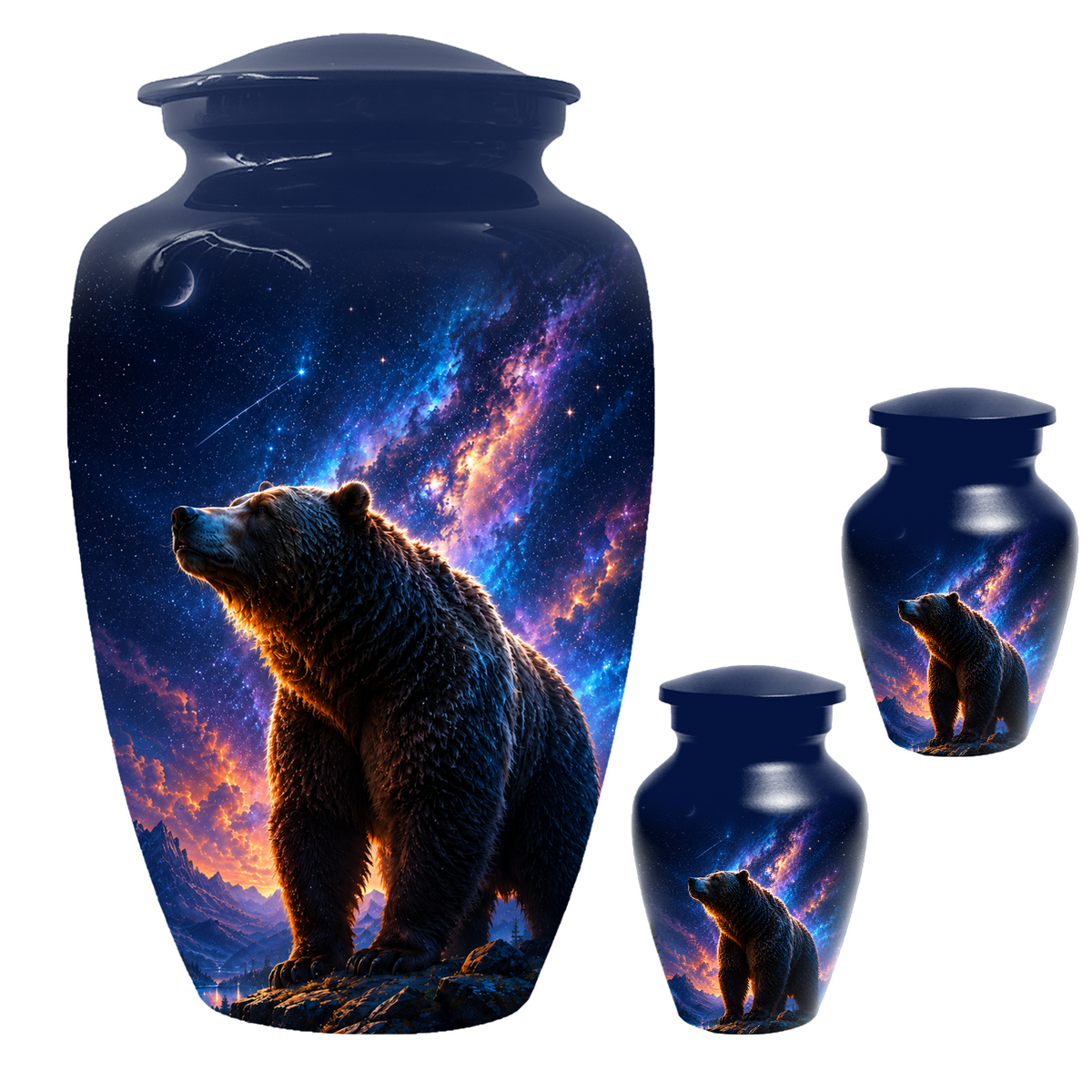 Bear Cremation Urn for Dad Ashes - Wildlife Memorial Extra Large Keepsake Urns