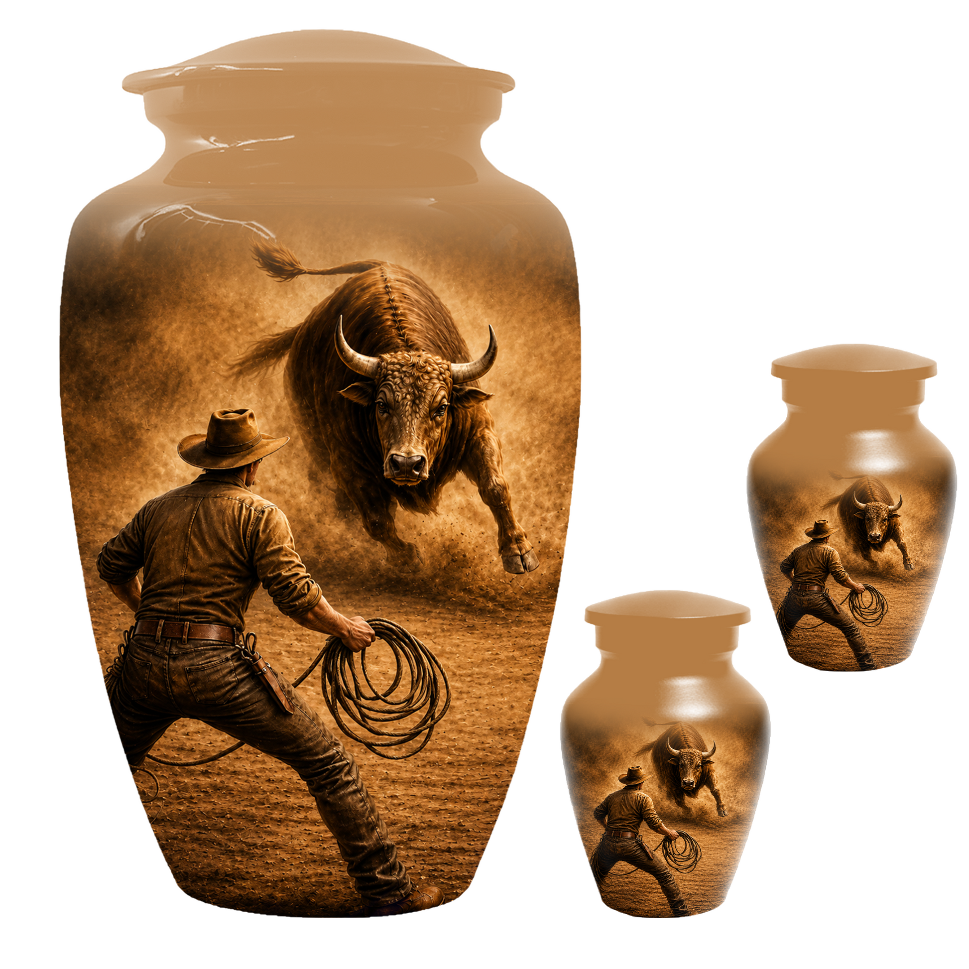Bull Riding Memorial Urn for Dad -  Cowboy Cremation Urn for Ashes Male