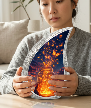 Butterfly Sunset Urn for Ashes | Glowing Butterfly Cremation Urn, Butterfly Urn for Human Ashes, Beautiful Memorial Urn