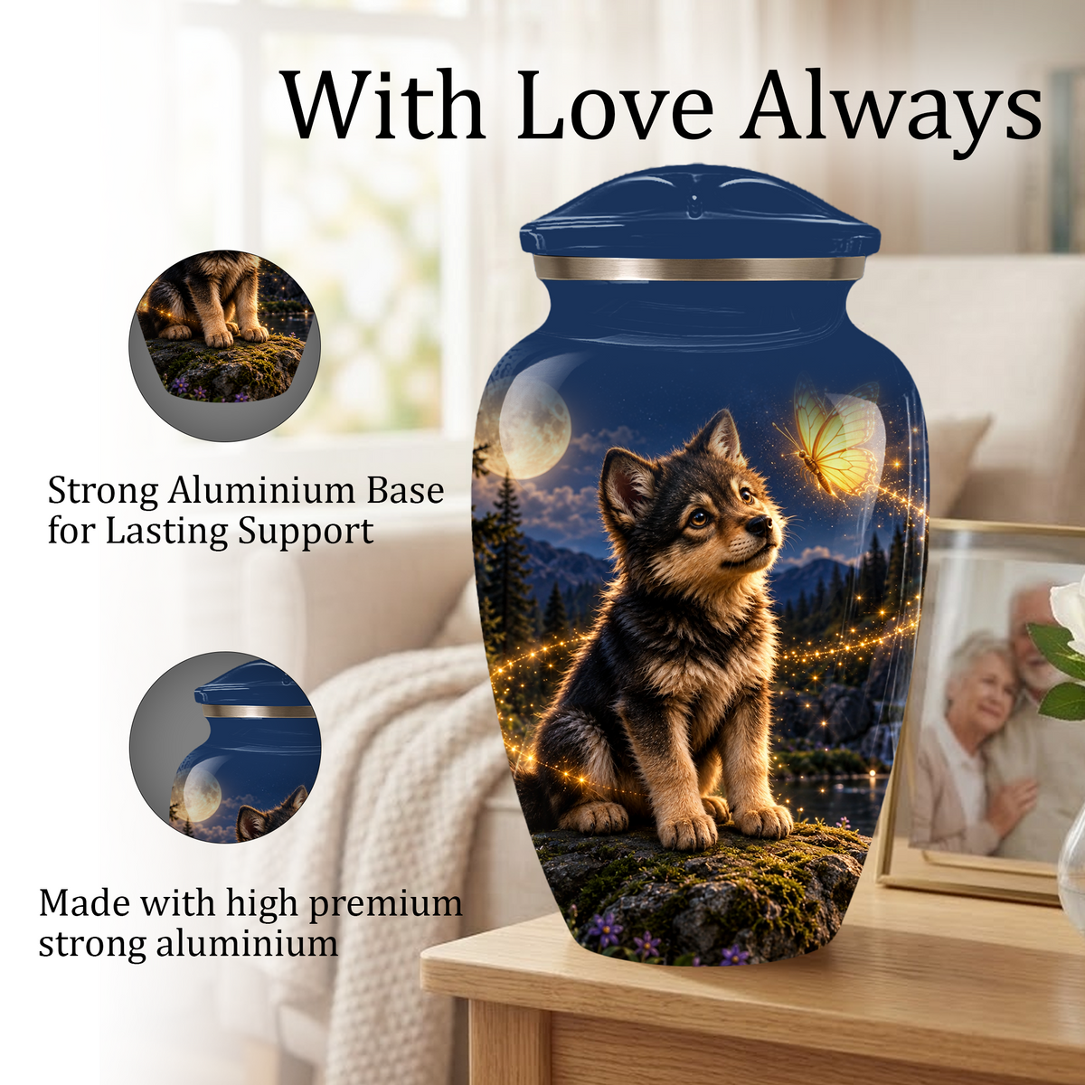 Personalized Dog Cremation Urn for Ashes – Custom Pet Memorial Urn for Dogs