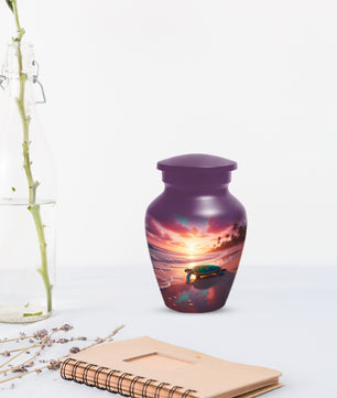 Sea Turtle Urn for Human Ashes | Beach Themed Adult Cremation Urn, Ocean Memorial Urn
