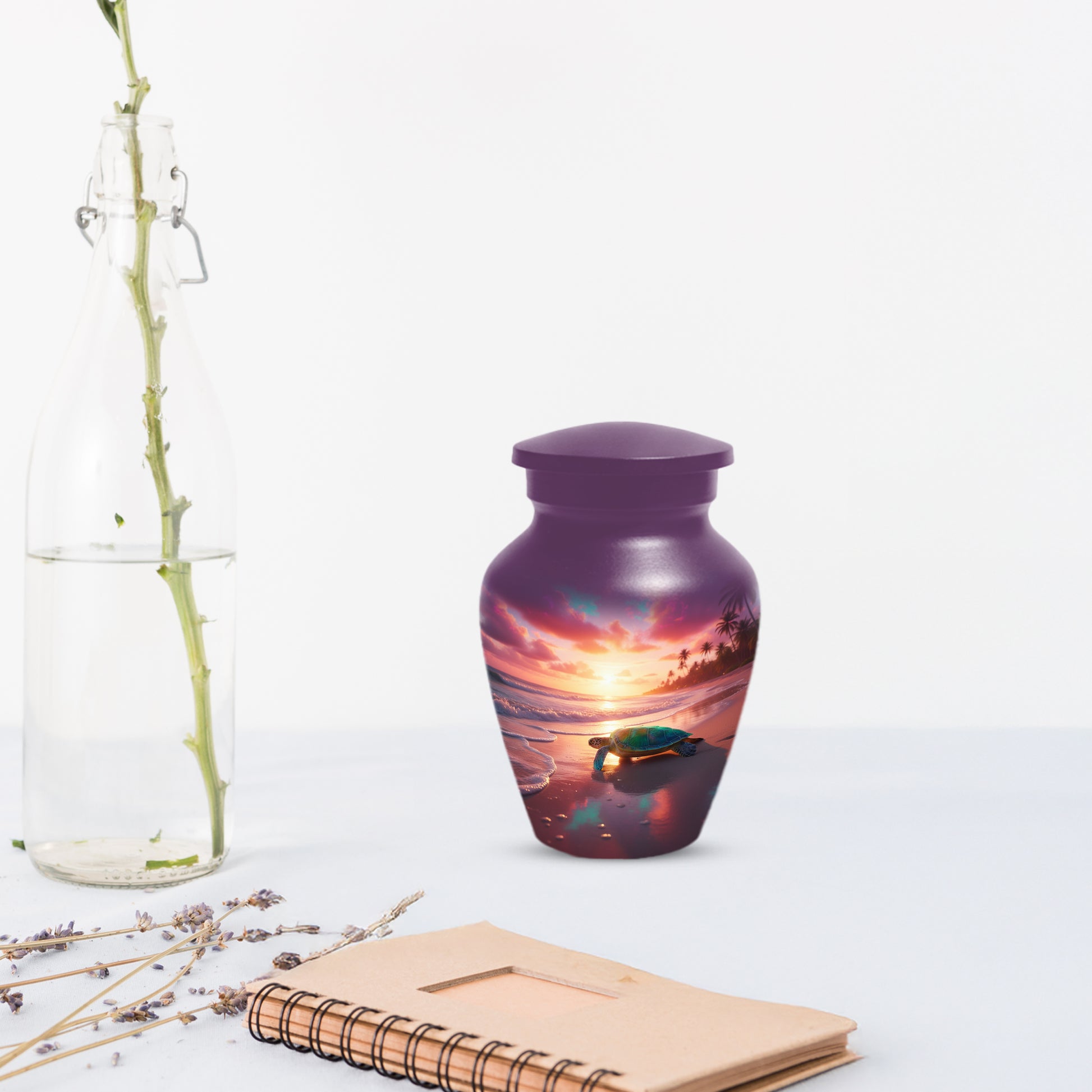 Sea Turtle Urn for Human Ashes | Beach Themed Adult Cremation Urn, Ocean Memorial Urn