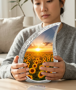 Sunflower Urn for Mom | Sunflower Urn for Human Ashes | Adult Cremation Urn