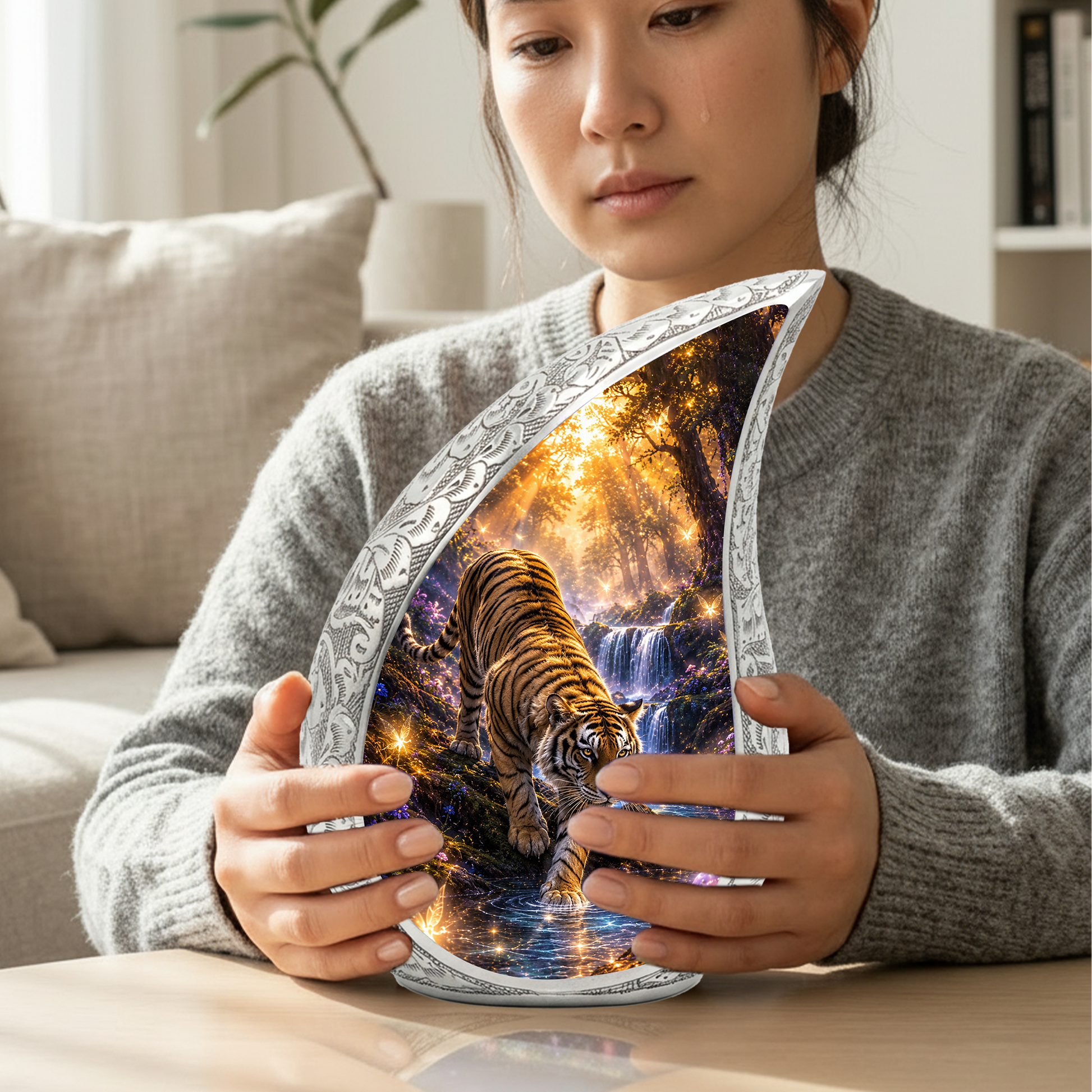 Tiger Adult Urn for Ashes | Premium Adult Cremation Urn for Human Ashes Memorial