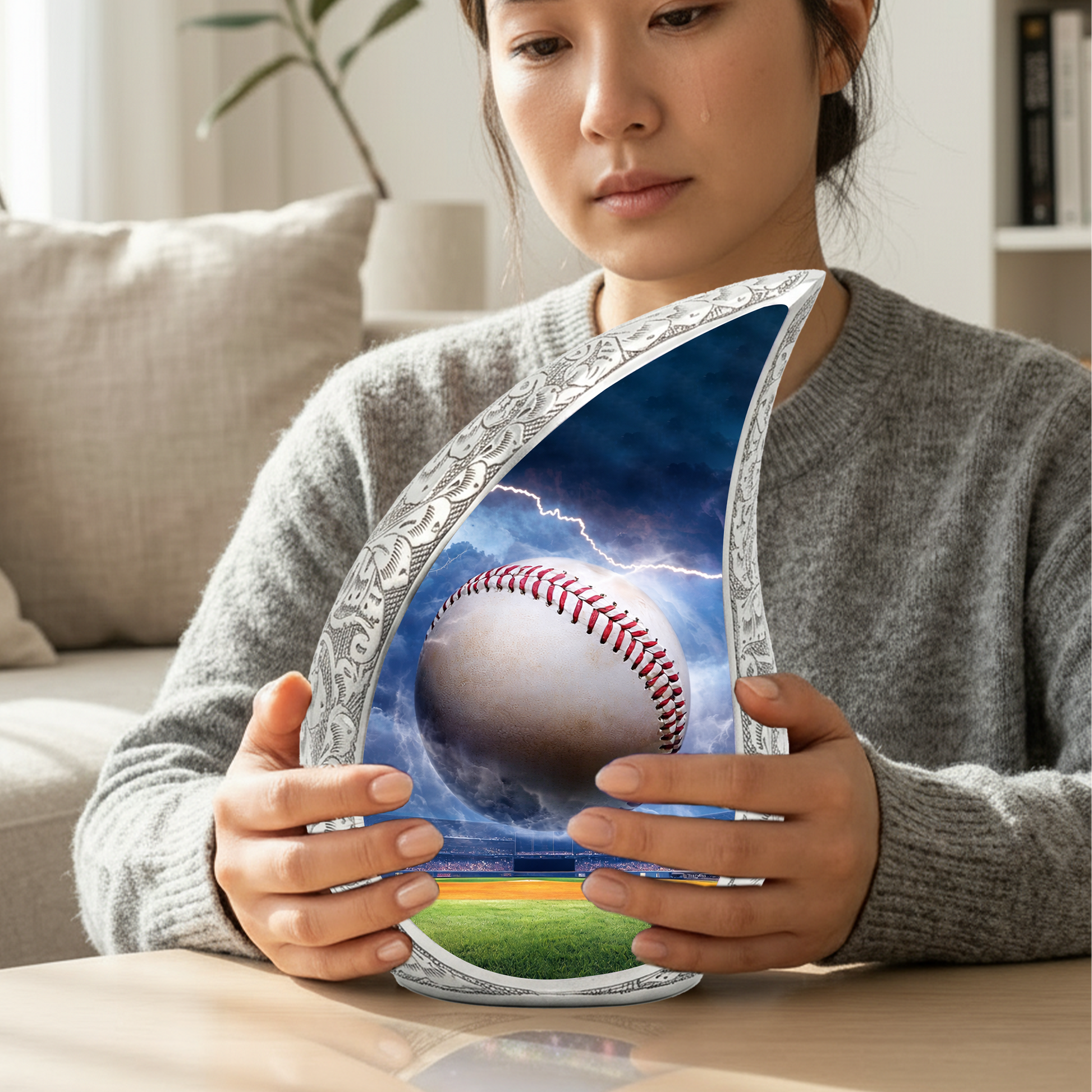 Baseball Funeral Urn for Dad, Baseball Memorial Urn for Human Ashes