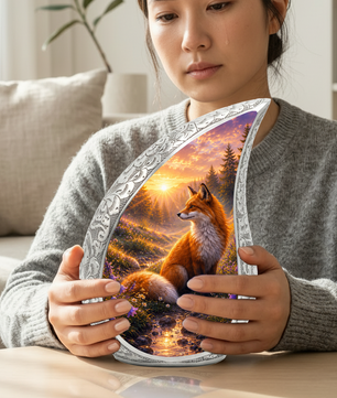Fox Sunset Urn for Human Ashes | Wildlife Adult Cremation Urn | Fox Sunset Memorial Urn for Adult Ashes
