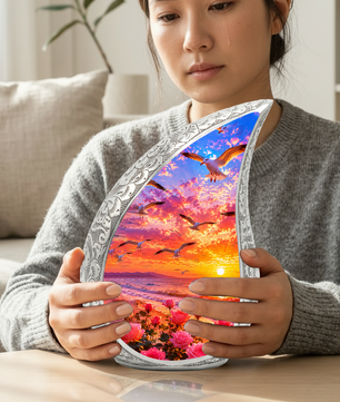 Sunset Memorial Urn for Mom – Personalized Funeral Urn for Human Ashes | Beautiful Cremation & Memorial Urn for Women