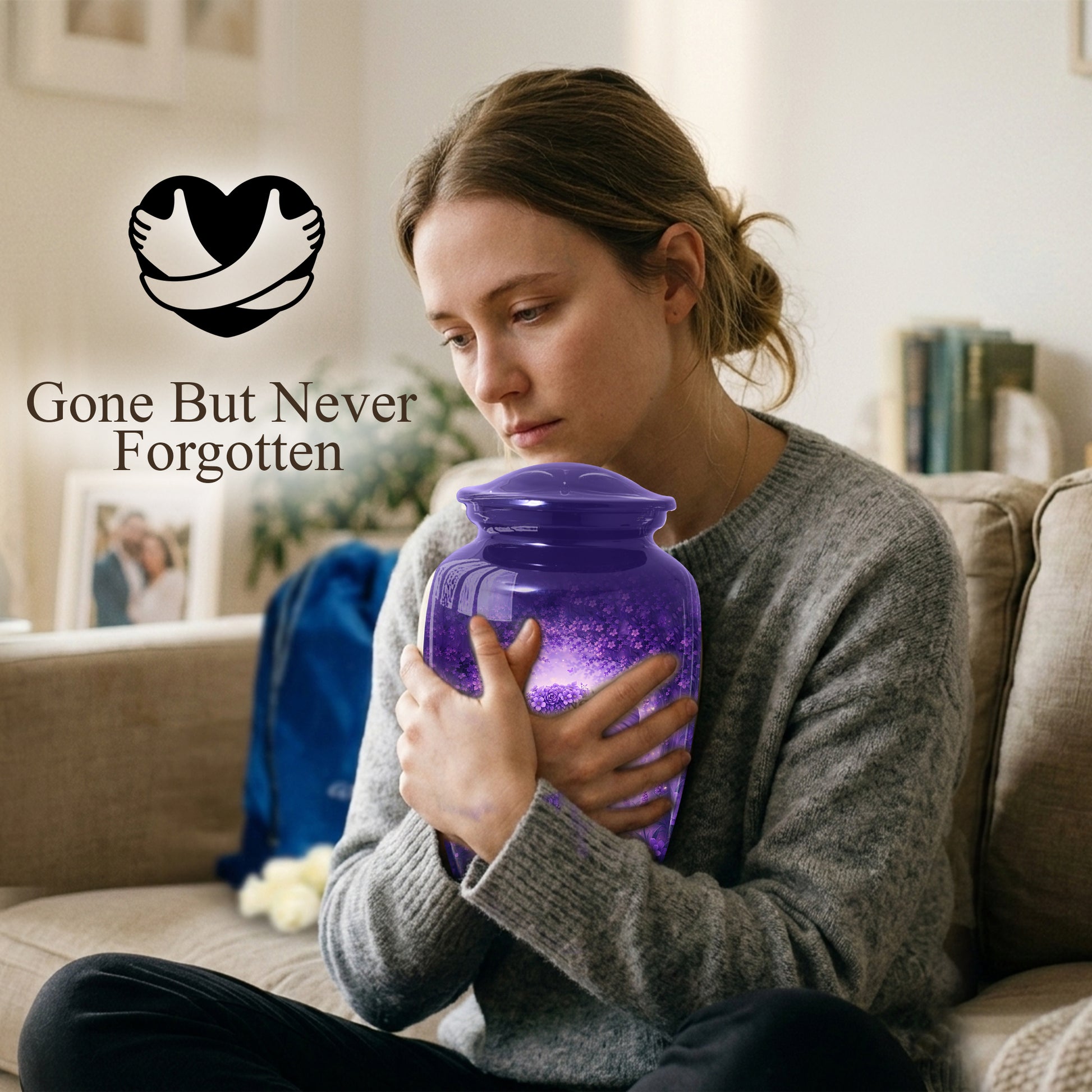 Purple Elephant Urn for Mom, Beautiful Memorial Large Urn for Mother