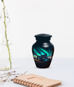 Semi Truck Cremation Urn for Ashes - Personalized Trucker Memorial for Dad | Big Rig Funeral Urns for Adult Male