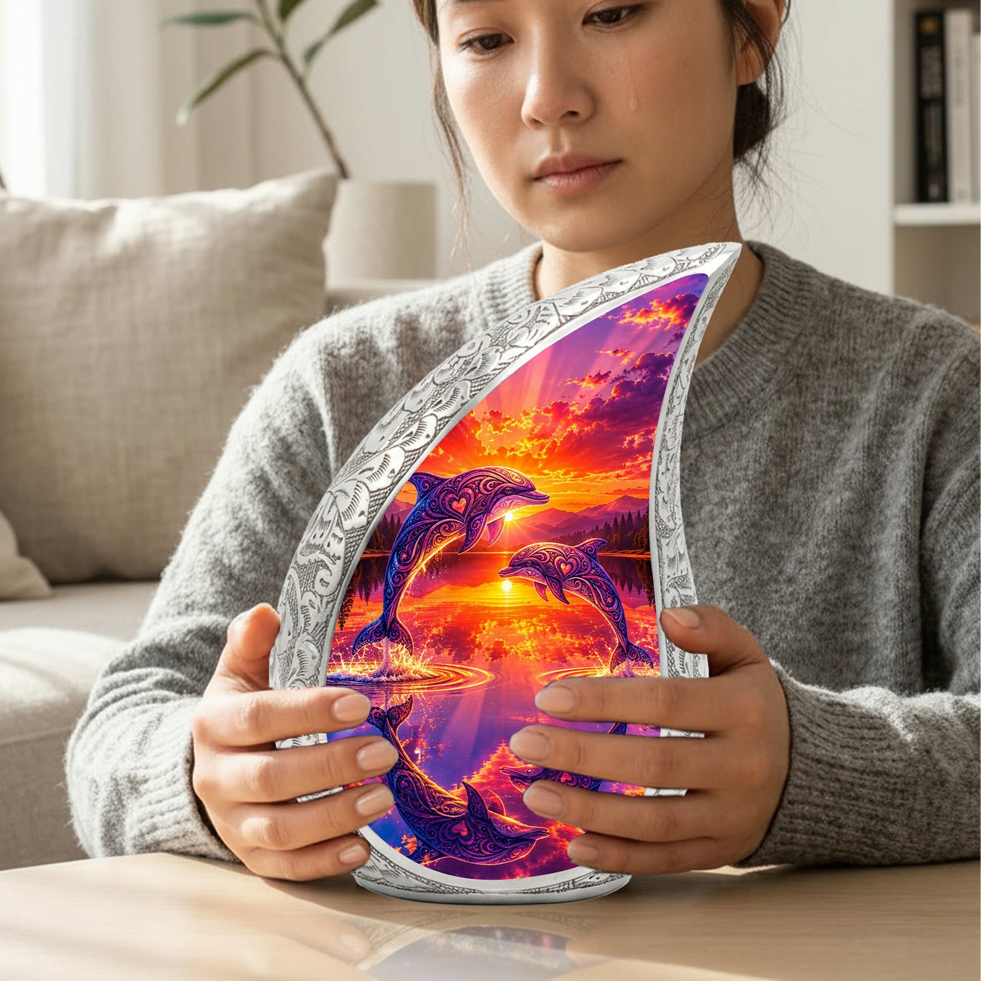 Dolphin Memorial Urn for Mom – Personalized Funeral Urn for Human Ashes | Beautiful Cremation Urns for Women