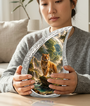 Tiger Urn for Human Ashes | Powerful Tiger Adult Cremation Urn | Wildlife Memorial Urn for Adult Ashes