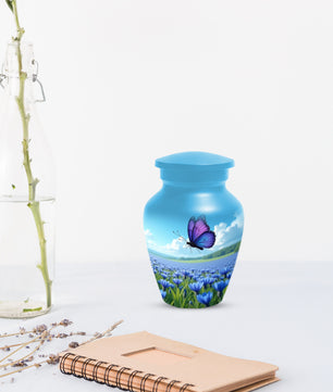 Purple Butterfly Urn for Human Ashes | Elegant Purple Butterfly Cremation Urn for Adult Memorial