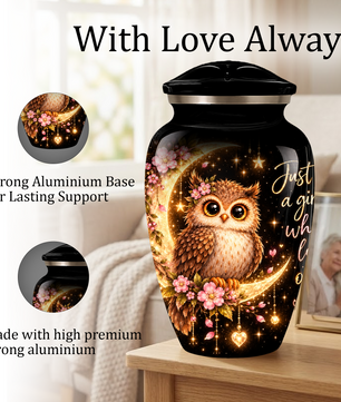 Owl Cremation Urn for Ashes | Personalized Owl Memorial Urn | Cute Bird Funeral Urn
