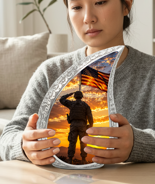 Soldier Urn for Dad & Father | Military Cremation Urn for Adult Male, Son & Men | Personalized Soldier Memorial Urn