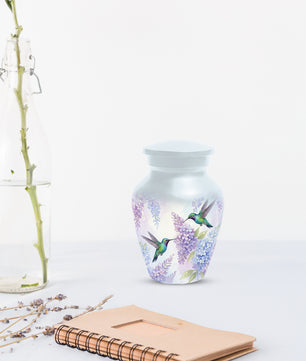 Hummingbird Floral Adult Urn for Human Ashes | Personalized Adult Cremation Urn