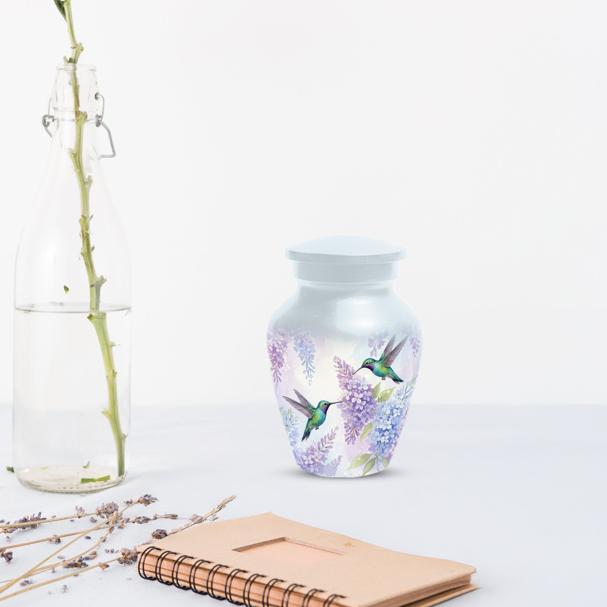 Hummingbird Floral Adult Urn for Human Ashes | Personalized Adult Cremation Urn