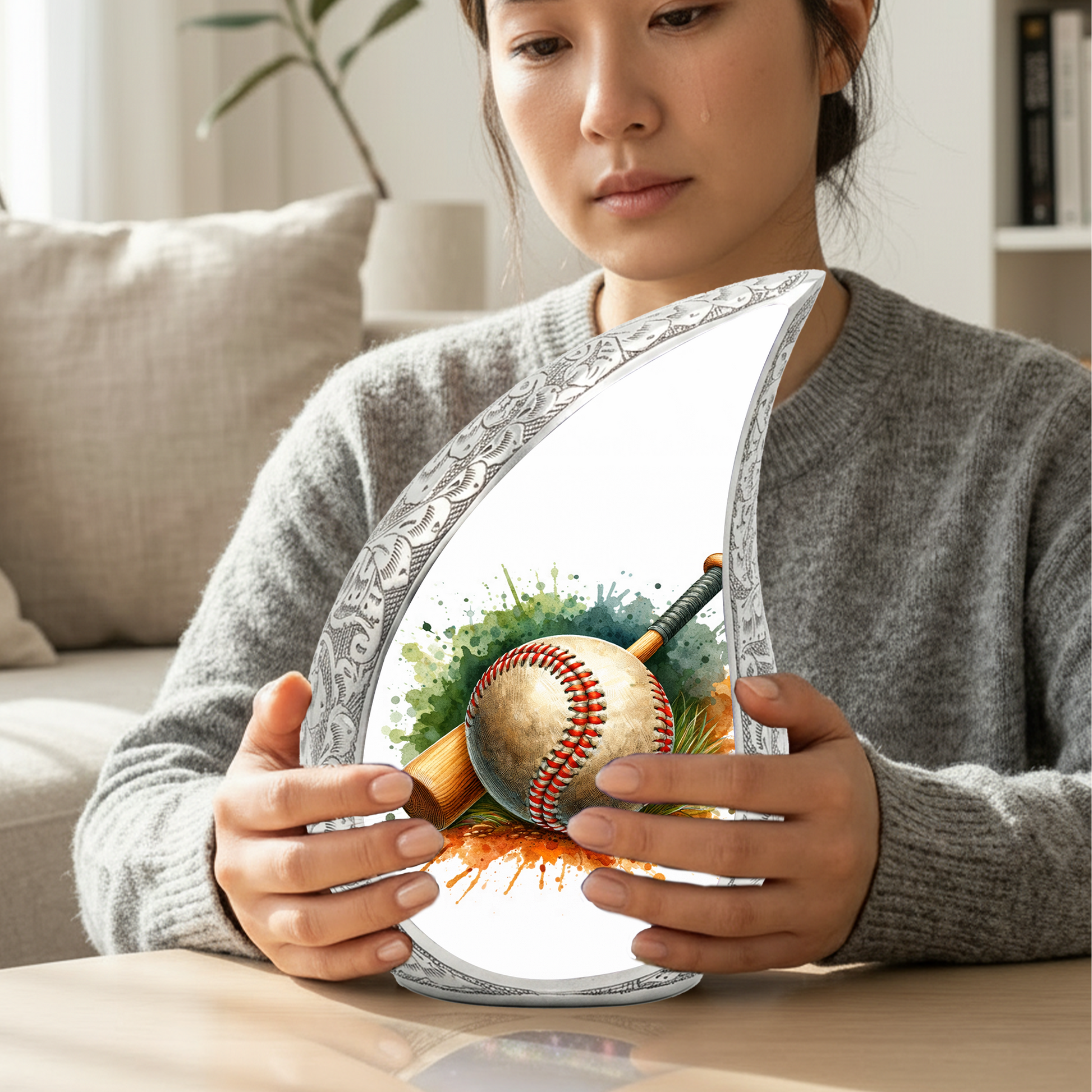 Baseball Urn for Dad, Adult Cremation Urn for Human Ashes