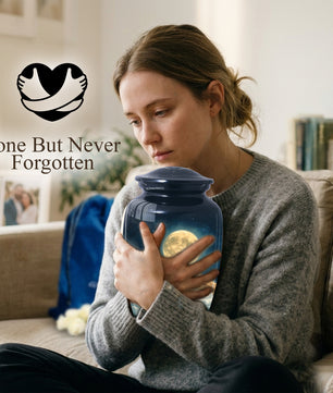 Cat Memorial Urn for Mom | Moon Cat Cremation  Large Urn for Ashes- Funeral Keepsake Urn