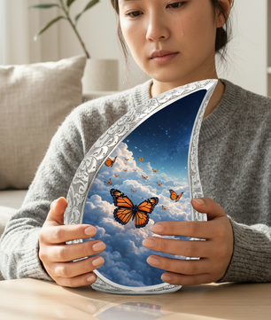 Butterfly Heaven Adult Urn for Human Ashes – Premium Butterfly Heaven Cremation Urn