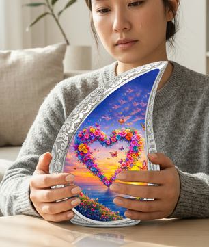Ocean Heart Butterfly Adult Urn for Human Ashes – Premium Ocean Heart Cremation Urn