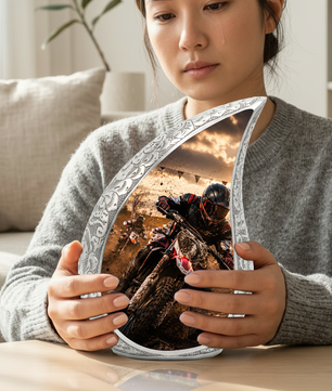 Motorcycle Rider Urn for Dad | Adult Male Cremation Urn for Ashes | Motorcycle Urns for Men